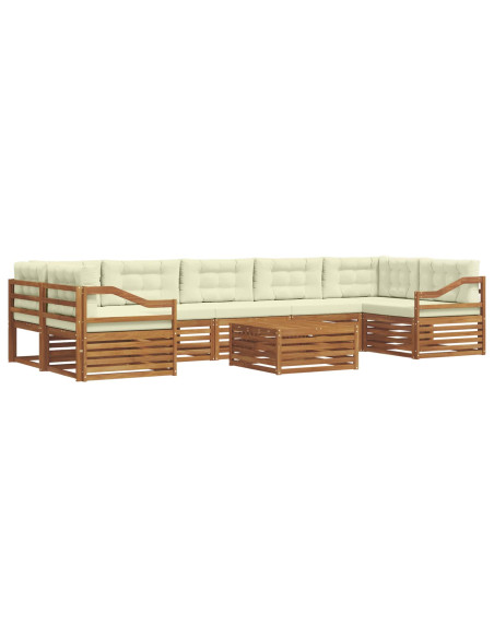 Set di divani con cuscino 8 pcs Naturale e Crema