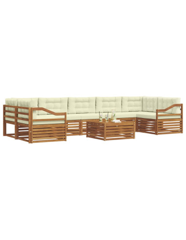 Set di divani con cuscino 8 pcs Naturale e Crema