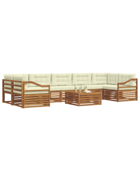 Set di divani con cuscino 8 pcs Naturale e Crema