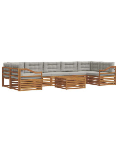 Set di divani con cuscino 24 pcs Grigio Naturale e Chiaro 2
