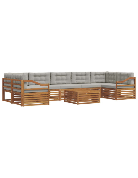 Set di divani con cuscino 24 pcs Grigio Naturale e Chiaro