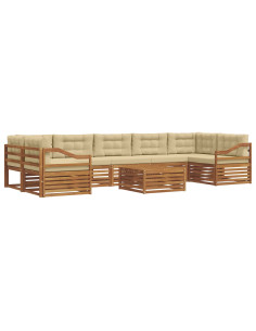 Set di divani con cuscino 8 pcs Naturale e Beige 2