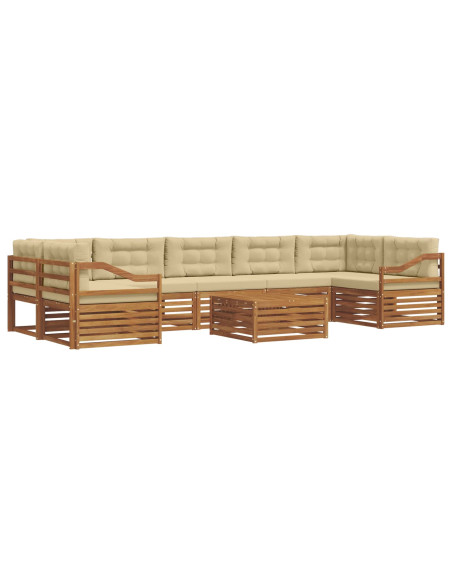 Set di divani con cuscino 8 pcs Naturale e Beige