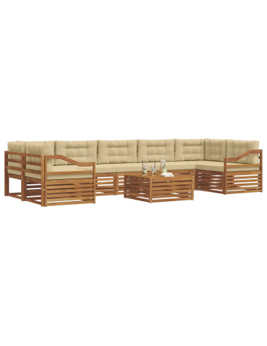 Set di divani con cuscino 8 pcs Naturale e Beige