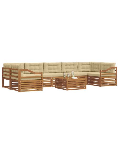 Set di divani con cuscino 8 pcs Naturale e Beige