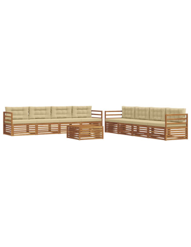 Set di divani con cuscino 9 pcs Naturale e Beige