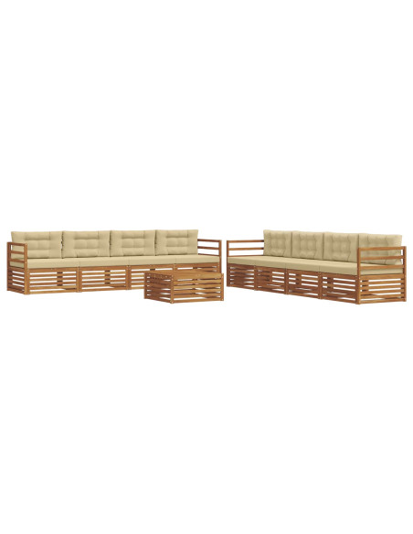 Set di divani con cuscino 9 pcs Naturale e Beige