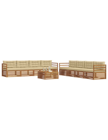 Set di divani con cuscino 9 pcs Naturale e Beige