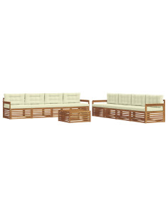 Set di divani con cuscino 9 pcs Naturale e Crema 2