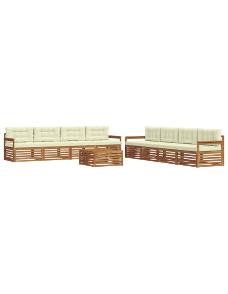 Set di divani con cuscino 9 pcs Naturale e Crema
