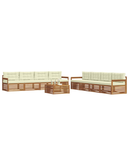 Set di divani con cuscino 9 pcs Naturale e Crema