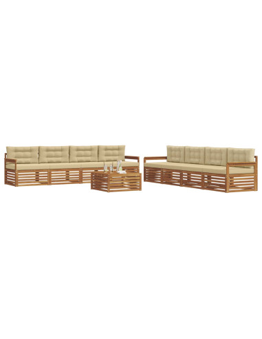 Set di divani con cuscino 9 pcs Naturale e Beige