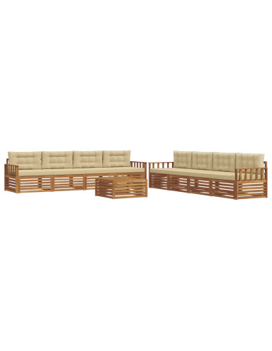 Set di divani con cuscino 9 pcs Naturale e Beige
