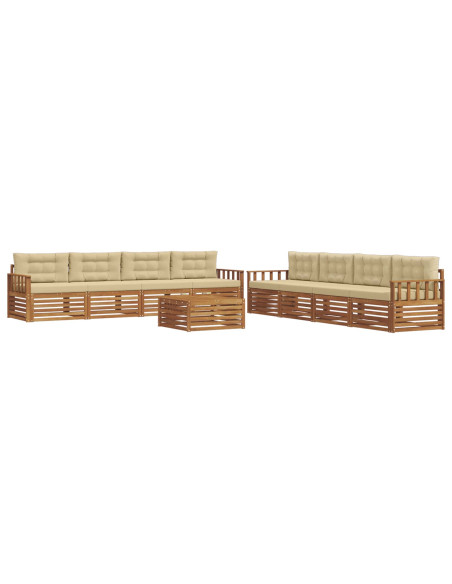 Set di divani con cuscino 9 pcs Naturale e Beige