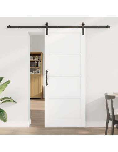 Porta scorrevole Bianco 83 x 202 cm Legno Massello di Pino