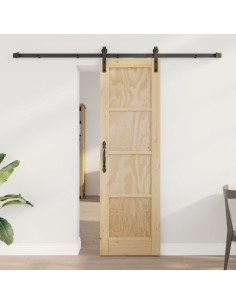 Porta scorrevole Naturale 61 x 198,5 cm Legno Massello di Pino