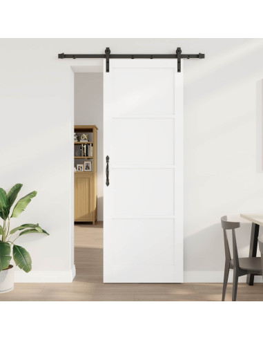 Porta scorrevole Bianco 83 x 232 cm Legno Massello di Pino