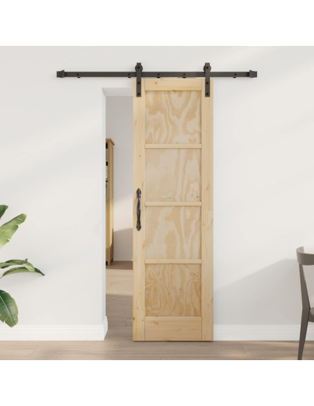 Porta scorrevole Naturale 61 x 198,5 cm Legno Massello di Pino