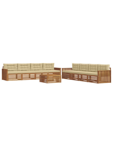 Set di divani con cuscino 9 pcs Naturale e Beige