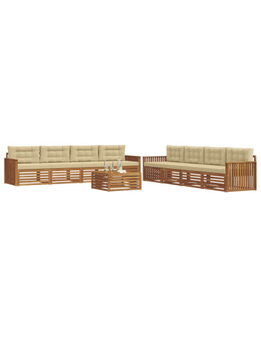 Set di divani con cuscino 9 pcs Naturale e Beige