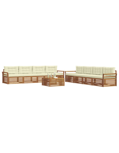 Set di divani con cuscino 9 pcs Naturale e Crema