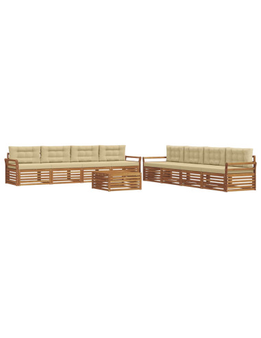 Set di divani con cuscino 9 pcs Naturale e Beige