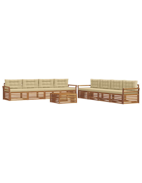 Set di divani con cuscino 9 pcs Naturale e Beige