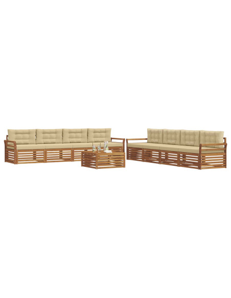Set di divani con cuscino 9 pcs Naturale e Beige