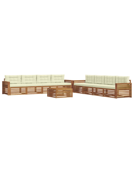 Set di divani con cuscino 9 pcs Naturale e Crema