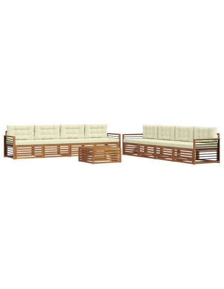 Set di divani con cuscino 9 pcs Naturale e Crema