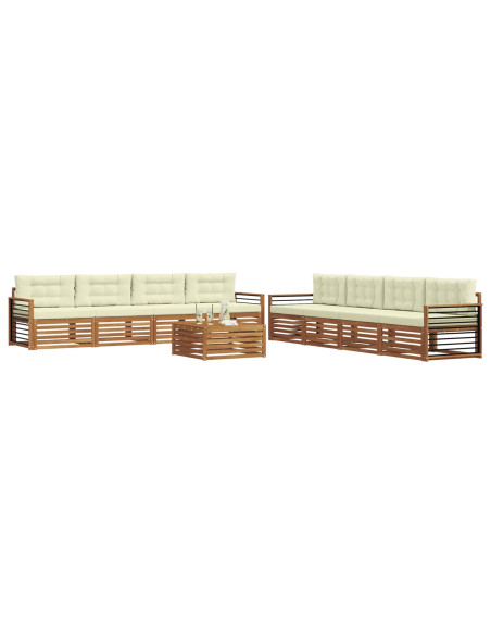 Set di divani con cuscino 9 pcs Naturale e Crema