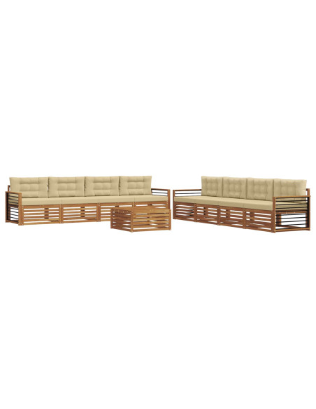 Set di divani con cuscino 9 pcs Naturale e Beige