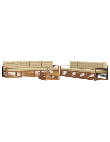 Set di divani con cuscino 9 pcs Naturale e Beige