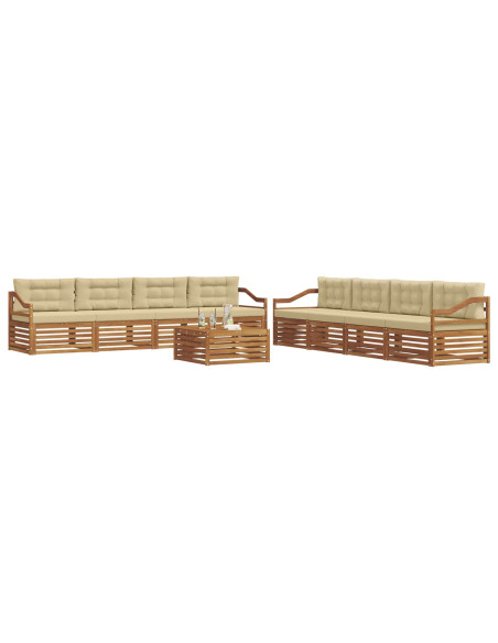 Set di divani con cuscino 9 pcs Naturale e Beige