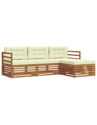 Set di divani con cuscino 4 pcs Naturale e Crema