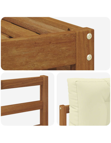 Set di divani con cuscino 4 pcs Naturale e Crema