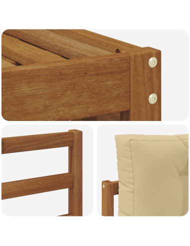 Set di divani con cuscino 4 pcs Naturale e Beige