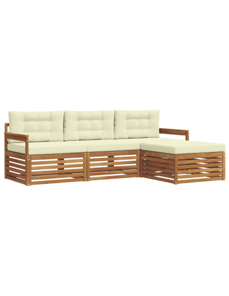Set di divani con cuscino 4 pcs Naturale e Crema