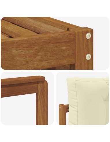 Set di divani con cuscino 4 pcs Naturale e Crema