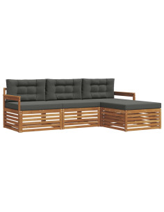 Set di divani con cuscino 4 pcs Naturale e Antracite 2