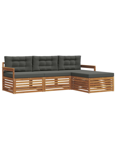 Set di divani con cuscino 4 pcs Naturale e Antracite