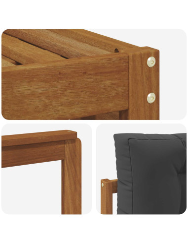 Set di divani con cuscino 4 pcs Naturale e Antracite