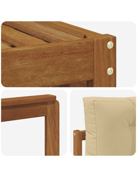 Set di divani con cuscino 4 pcs Naturale e Beige