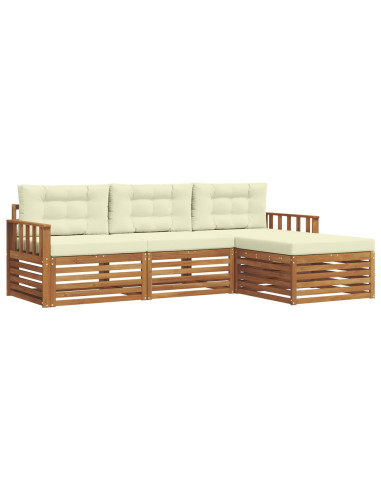 Set di divani con cuscino 4 pcs Naturale e Crema