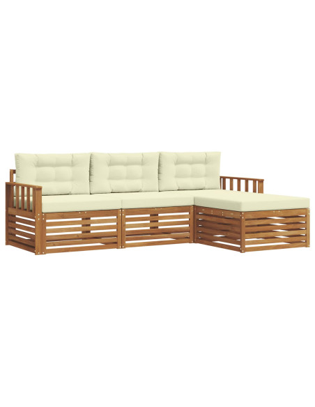 Set di divani con cuscino 4 pcs Naturale e Crema