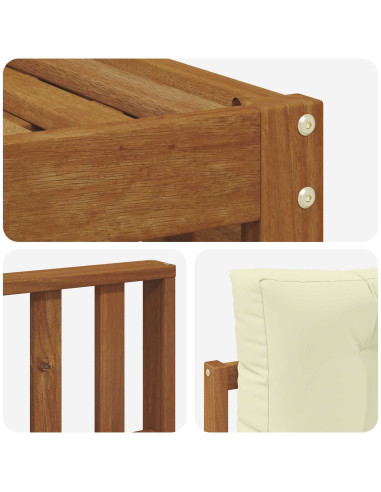 Set di divani con cuscino 4 pcs Naturale e Crema
