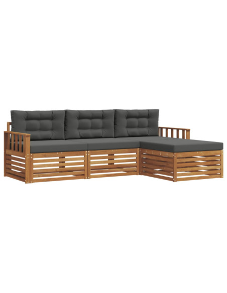 Set di divani con cuscino 4 pcs Naturale e Antracite