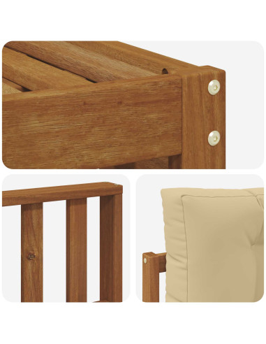 Set di divani con cuscino 4 pcs Naturale e Beige