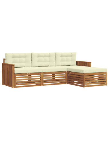 Set di divani con cuscino 4 pcs Naturale e Crema