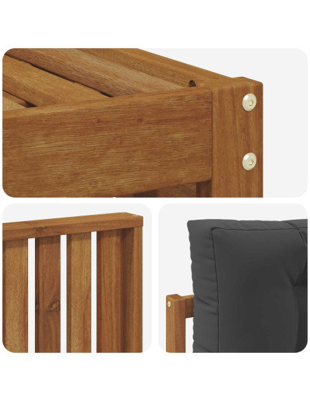 Set di divani con cuscino 4 pcs Naturale e Antracite